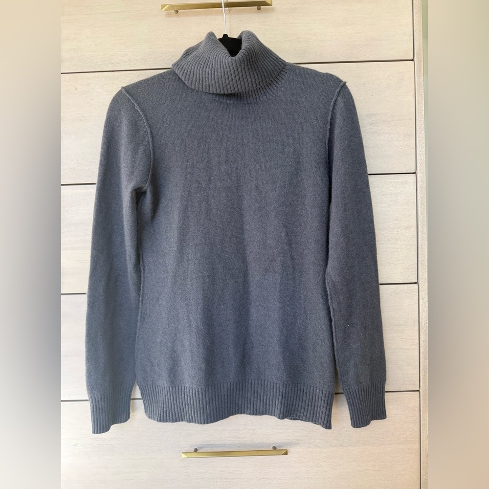 Aqua Cashmere charcoal Gray turtleneck
